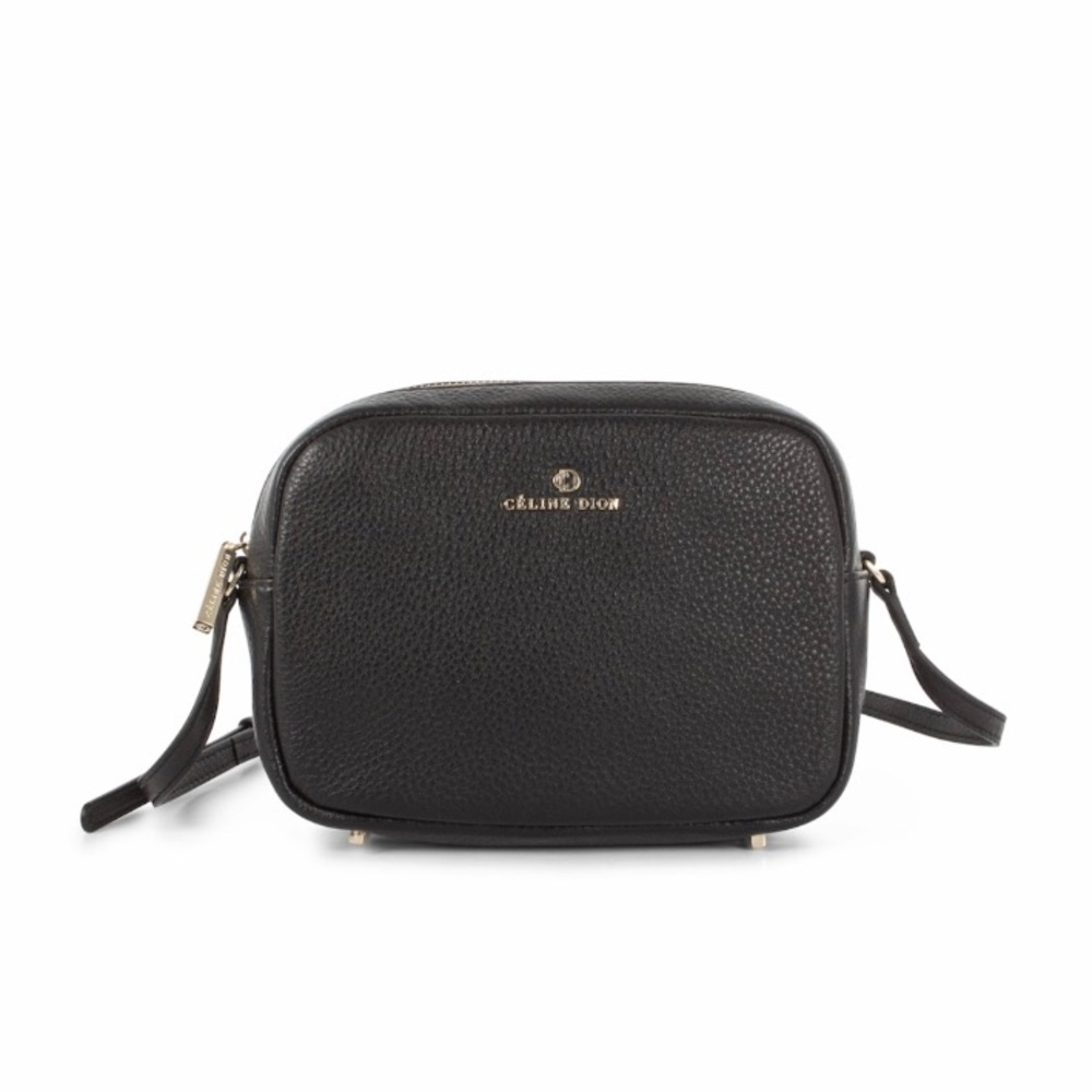 Celine Dion Black Pebble Leather Shoulder Crossbody Bag- Gold hardware - Picture 2 of 16